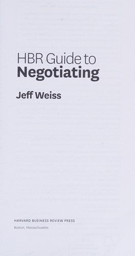 Hbr Guide to Negotiating